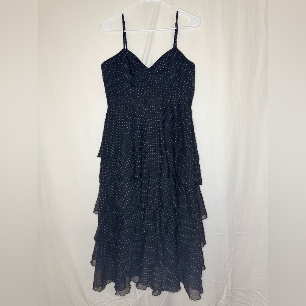 TALULAH Blue Midi Sundress Spaghetti Strap Sweetheart
